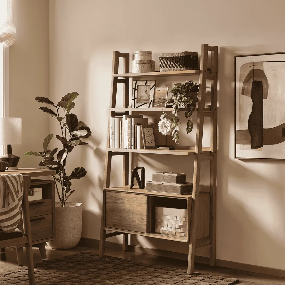 Étagère Saillans mid-century, collection meubles de rangement ELWOOD HOME