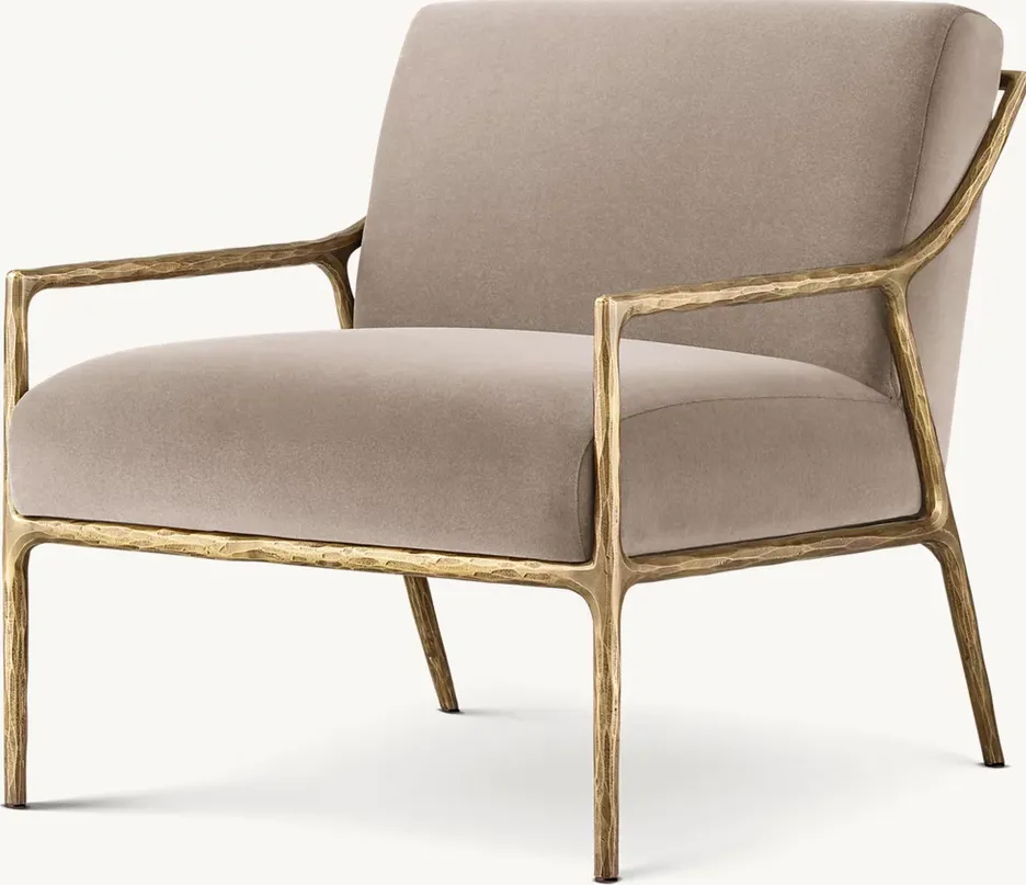 Fauteuil Aigues en velours, vue 2 sur 4