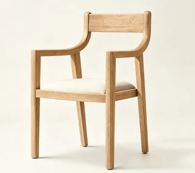 Fauteuil Banon en tissu et chêne — fauteuils