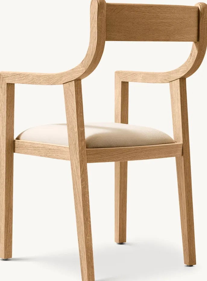 Fauteuil Banon en tissu et chêne, vue 4 sur 4