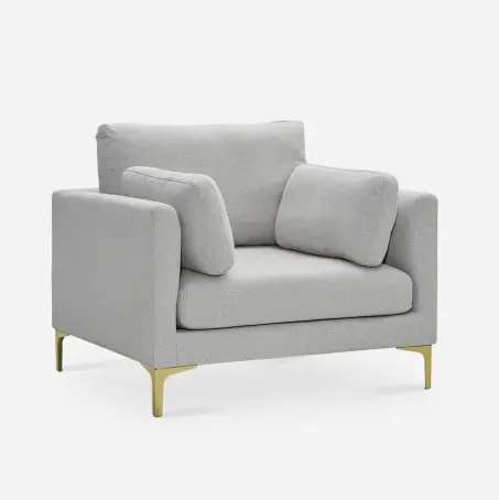 Fauteuil Barbizon en tissu gris, collection fauteuils ELWOOD HOME