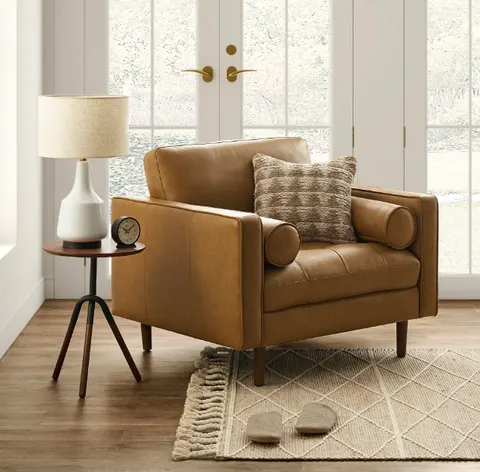 Fauteuil Baume en cuir — fauteuils