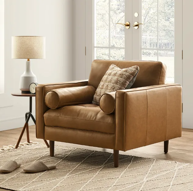 Fauteuil Baume en cuir, vue 2 sur 5
