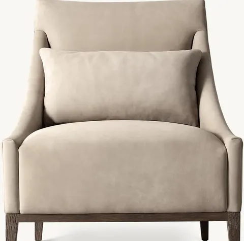 Fauteuil Cancale en cuir beige — fauteuils