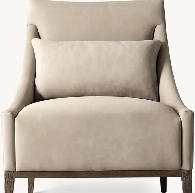Fauteuil Cancale en cuir beige — fauteuils