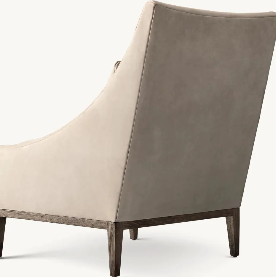 Fauteuil Cancale en cuir beige, vue 4 sur 4