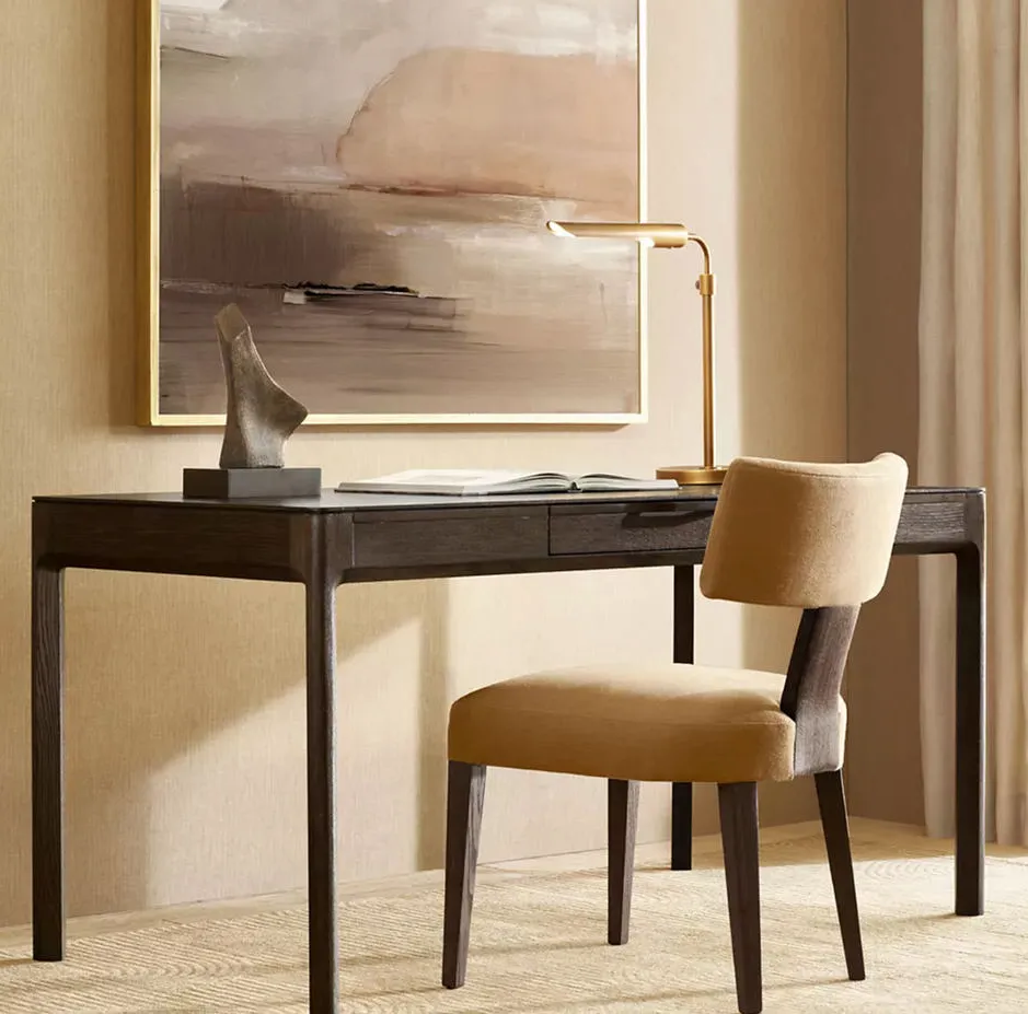 Fauteuil Capdenac en tissu et bois massif, vue 2 sur 6
