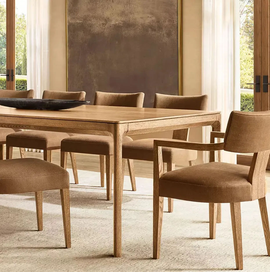 Fauteuil Capdenac en tissu et bois massif, vue 3 sur 6