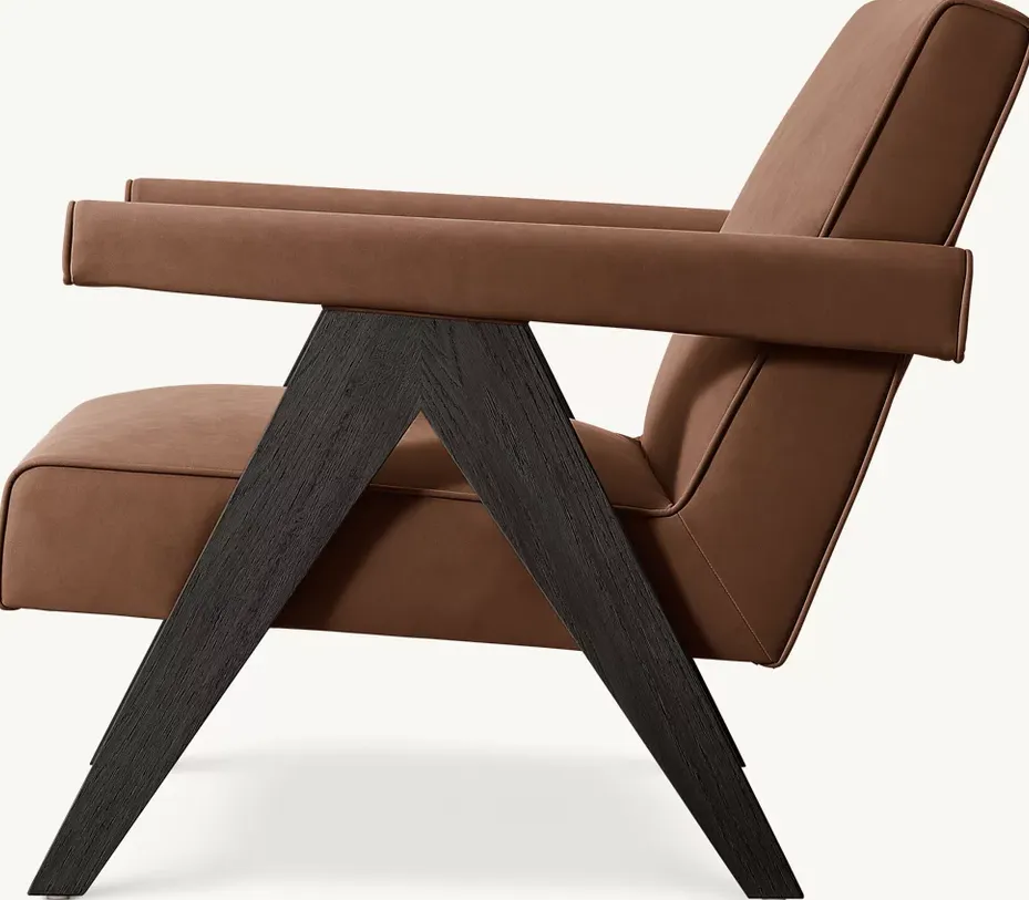 Fauteuil Castillon en chêne, vue 3 sur 4