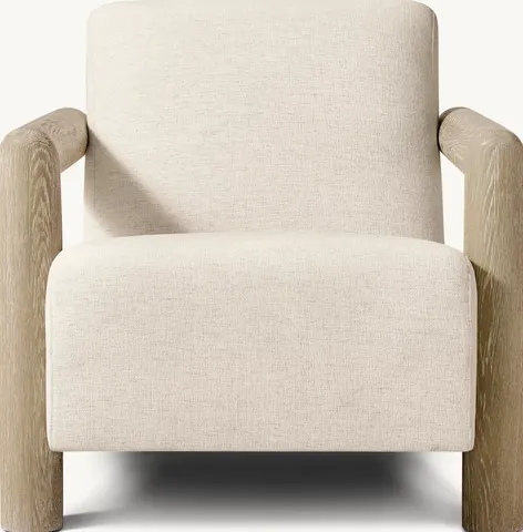 Fauteuil Crest en lin et chêne blanc — fauteuils
