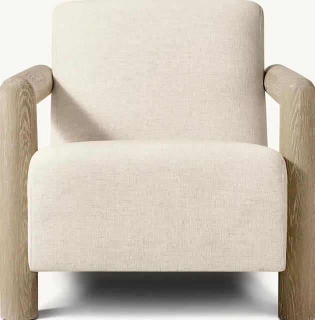 Fauteuil Crest en lin et chêne blanc — fauteuils