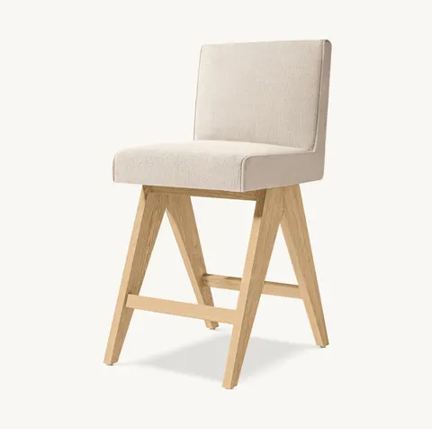 Fauteuil Espalion en tissu et bois massif — fauteuils