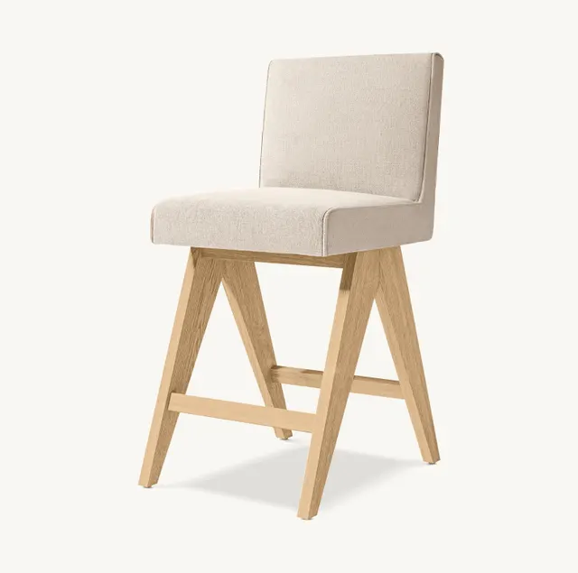Fauteuil Espalion en tissu et bois massif — fauteuils
