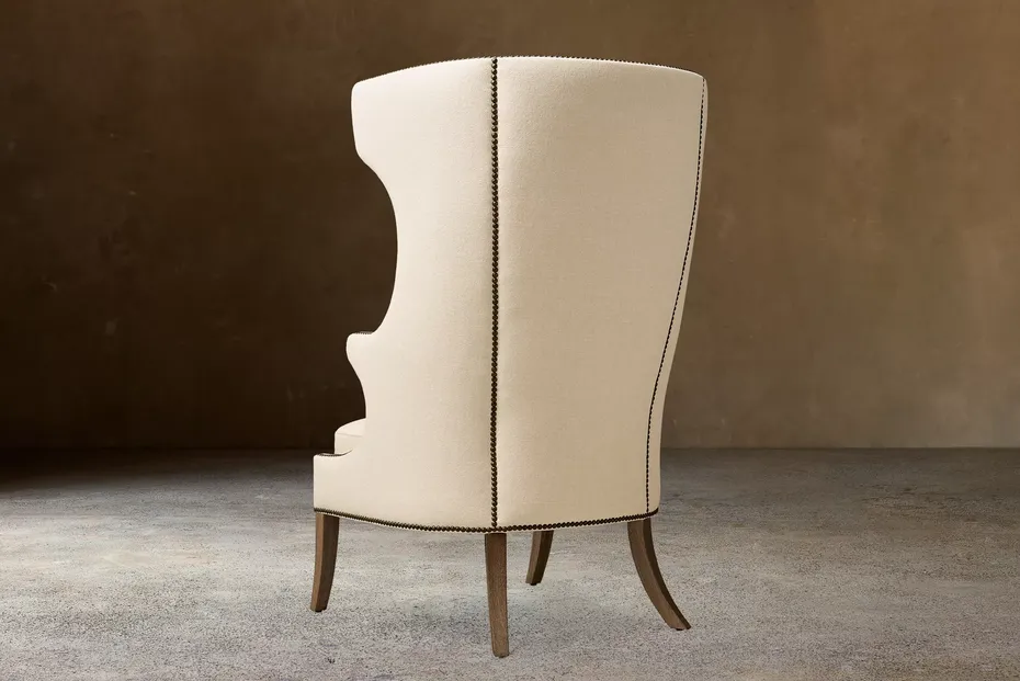 Fauteuil Èze en tissu et chêne crème, vue 4 sur 4