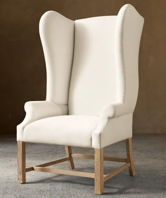 Fauteuil Fayence en lin et chêne — fauteuils
