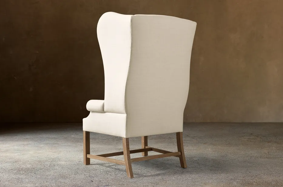 Fauteuil Fayence en lin et chêne, vue 4 sur 4