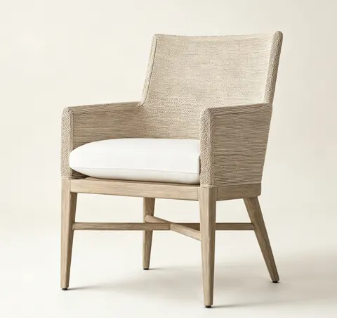 Fauteuil Forcalquier en lin et chêne — fauteuils