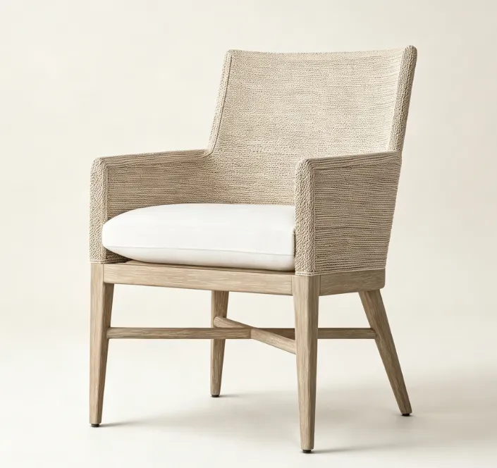 Chaise Forcalquier en lin et chêne