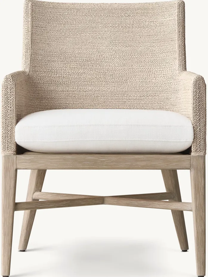 Chaise Forcalquier en lin et chêne, vue 2 sur 4