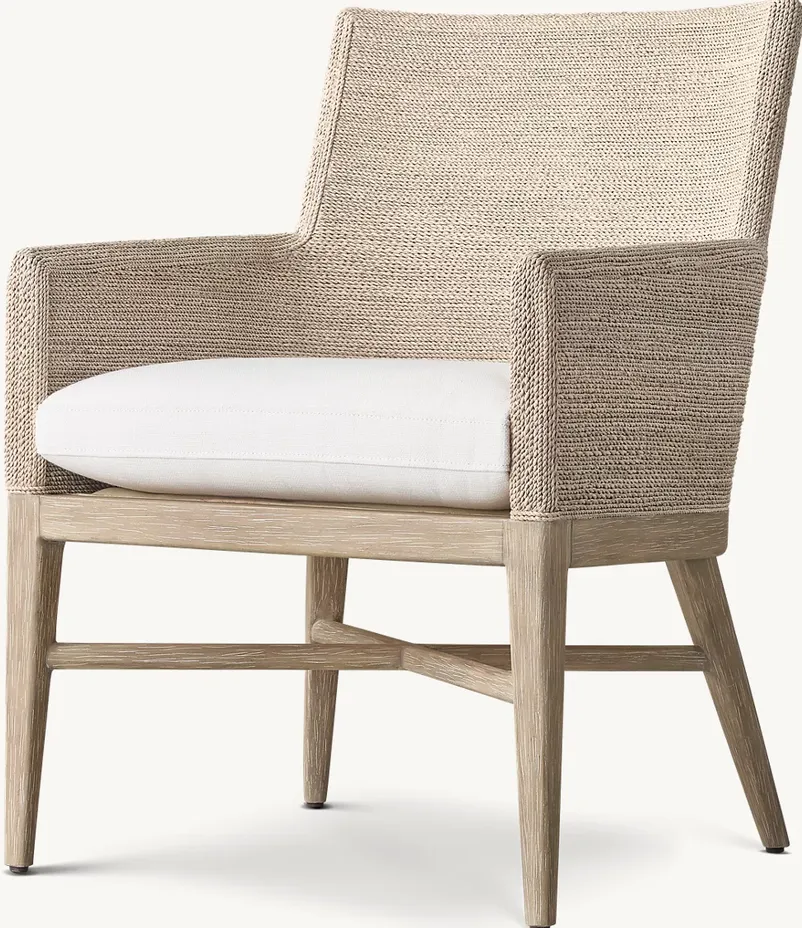 Fauteuil Forcalquier en lin et chêne, vue 4 sur 4