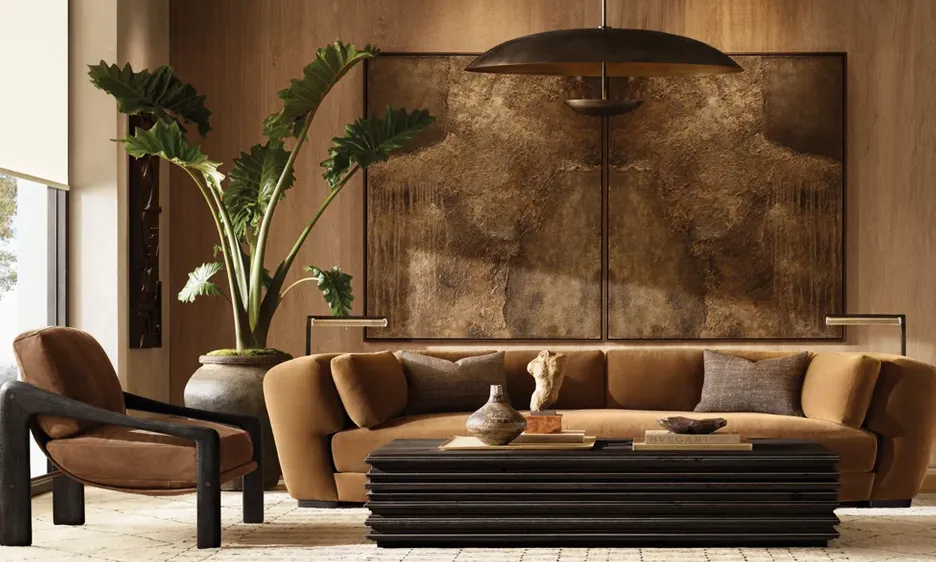 Fauteuil Gordes en cuir et chêne beige, vue 6 sur 6