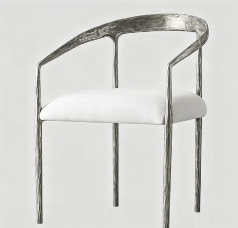 Fauteuil Labeaume en lin blanc — fauteuils