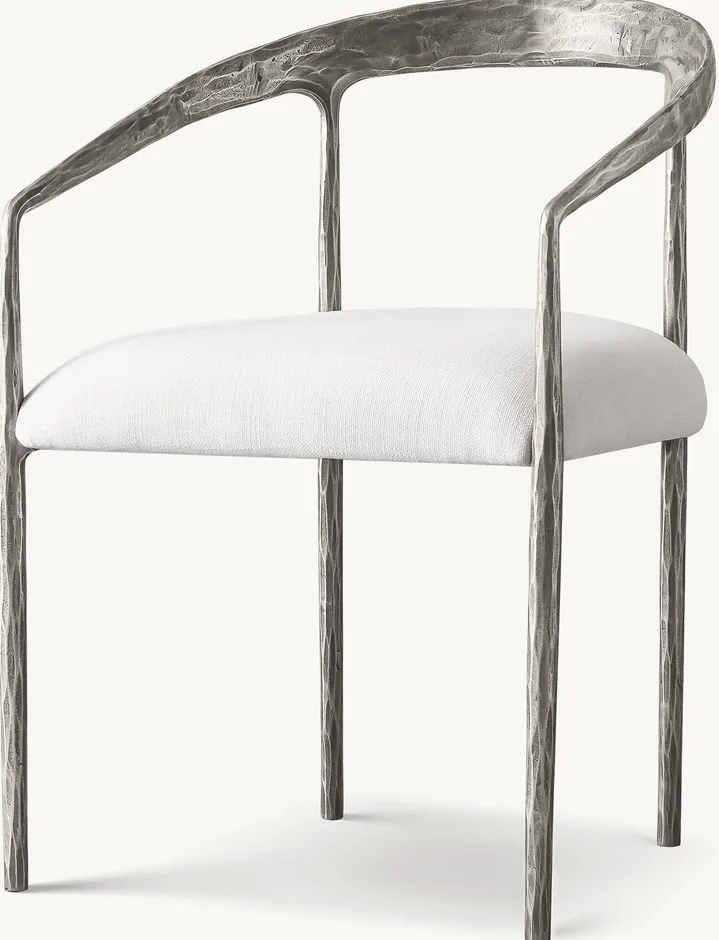 Fauteuil Labeaume en lin blanc, vue 5 sur 5