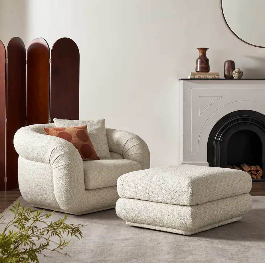 Fauteuil Largentière en tissu, vue 3 sur 4