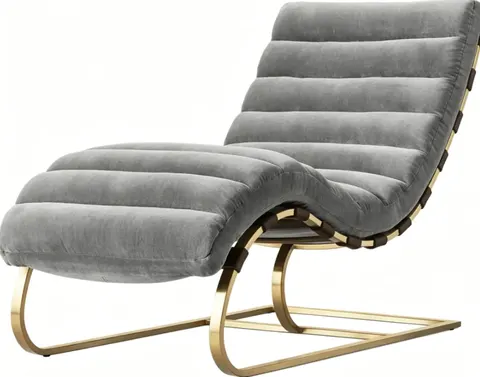 Fauteuil lounge Anduze en velours gris — fauteuils