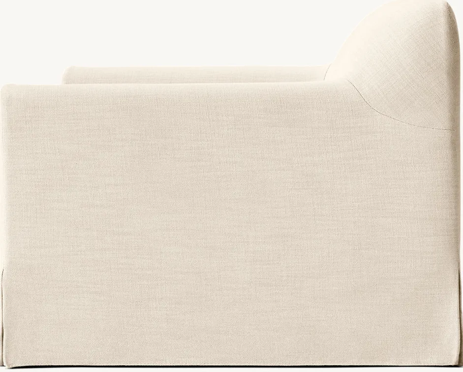 Fauteuil lounge Arles en lin crème, vue 4 sur 4