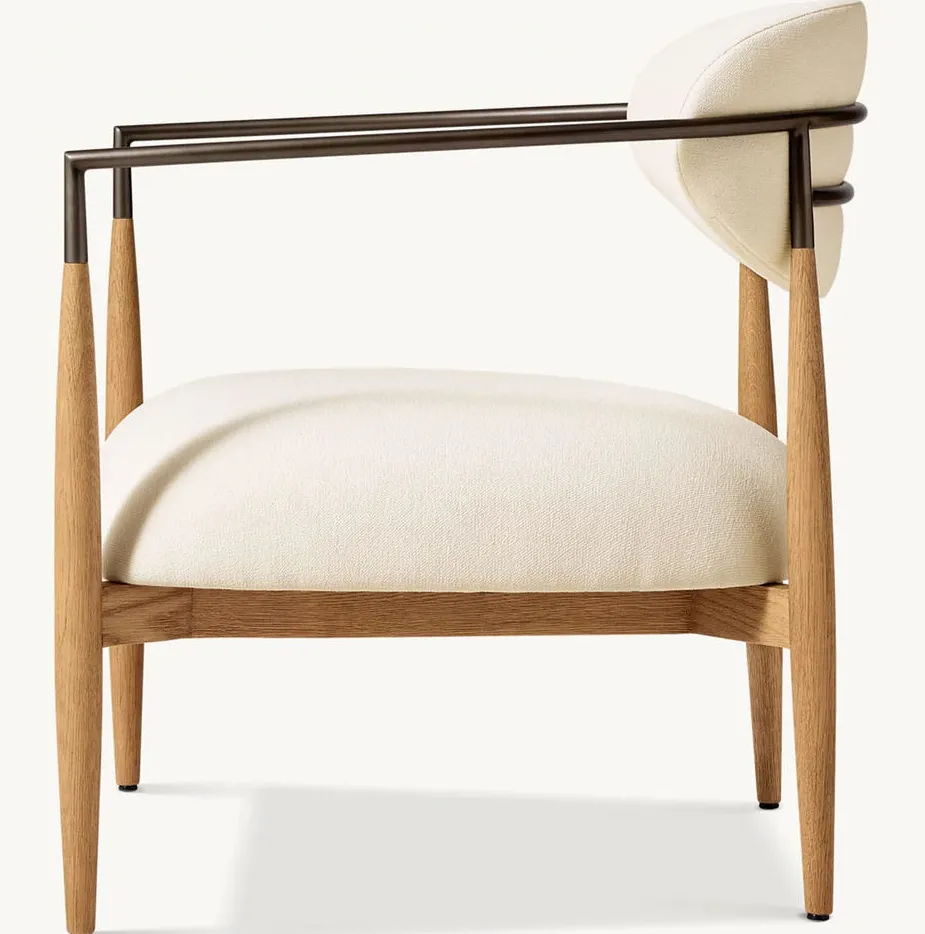 Fauteuil lounge Autun en chêne, vue 2 sur 4