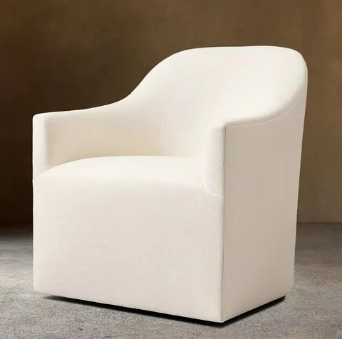 Fauteuil lounge Briançon en tissu et bois massif — fauteuils