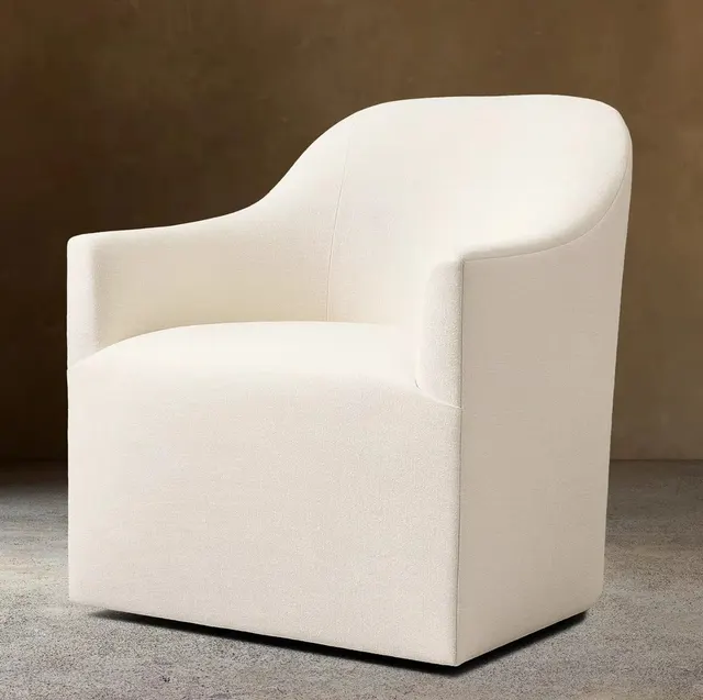 Fauteuil lounge Briançon en tissu et bois massif — fauteuils