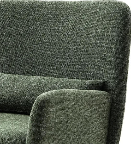 Fauteuil lounge Cuisery en tissu vert, vue 3 sur 6