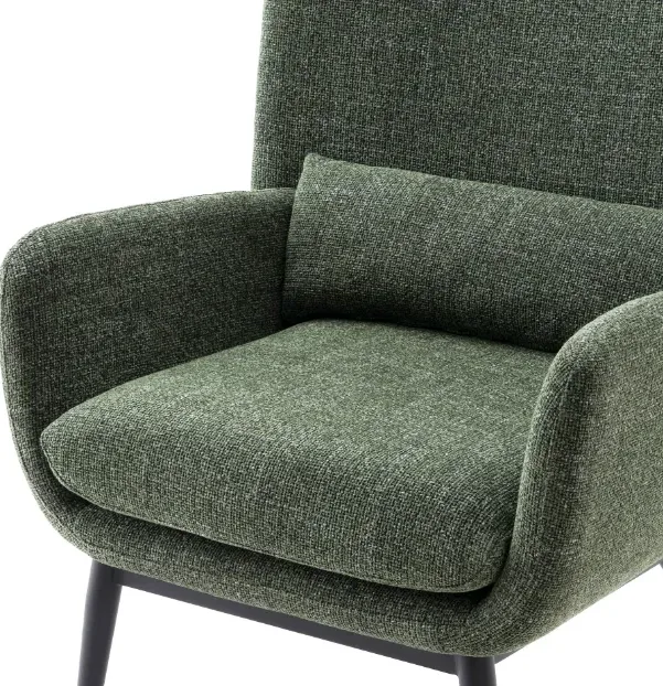 Fauteuil lounge Cuisery en tissu vert, vue 4 sur 6