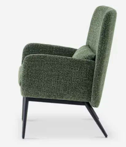 Fauteuil lounge Cuisery en tissu vert, vue 5 sur 6