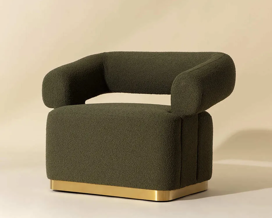 Fauteuil lounge Dinan mid-century, vue 2 sur 5