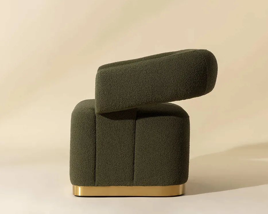 Fauteuil lounge Dinan mid-century, vue 3 sur 5