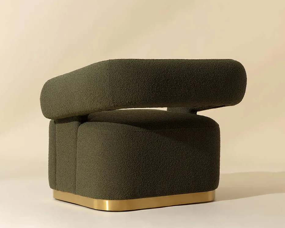 Fauteuil lounge Dinan mid-century, vue 4 sur 5