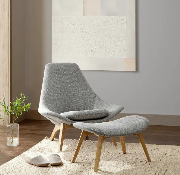 Fauteuil lounge Loubressac en tissu gris — fauteuils