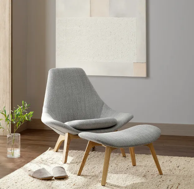 Fauteuil lounge Loubressac en tissu gris, collection fauteuils ELWOOD HOME