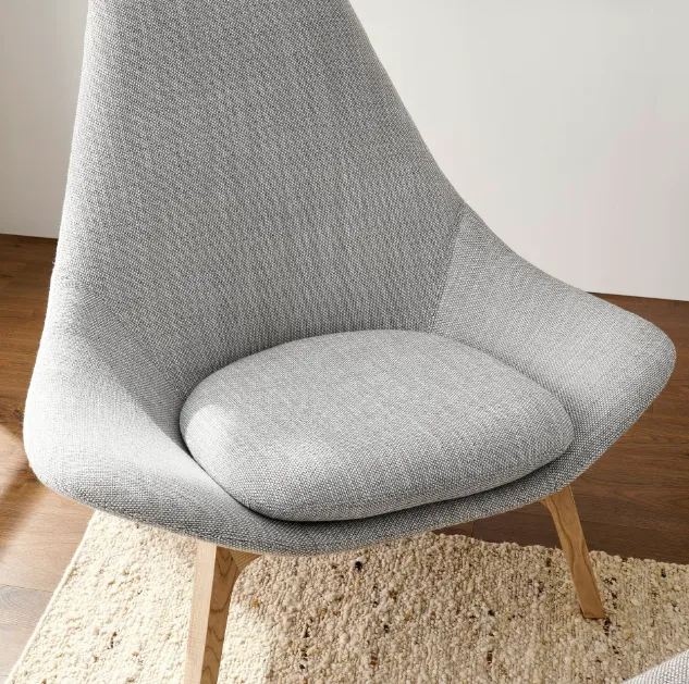 Fauteuil lounge Loubressac en tissu gris, vue 2 sur 4