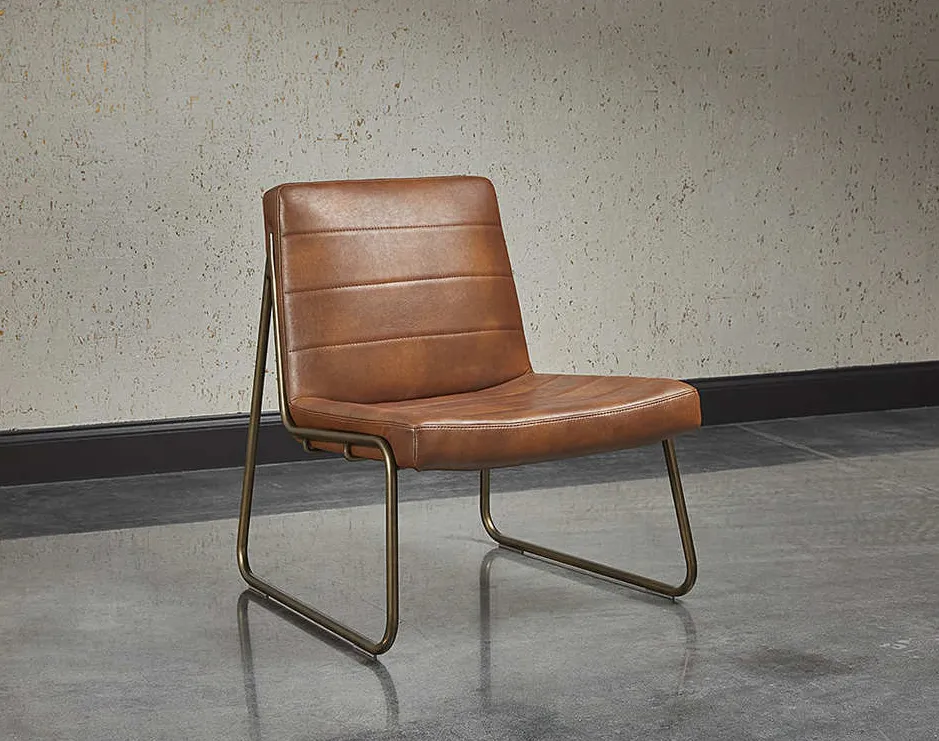 Fauteuil lounge Lyons en cuir, vue 2 sur 6