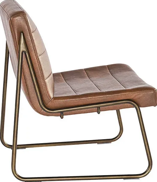 Fauteuil lounge Lyons en cuir, vue 4 sur 6