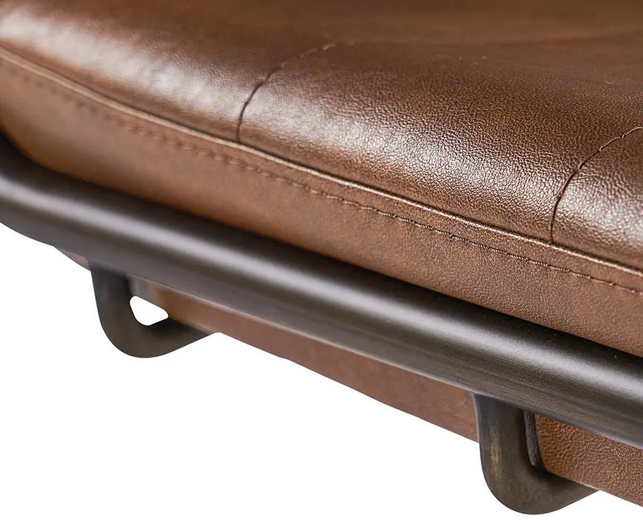 Fauteuil lounge Lyons en cuir, vue 6 sur 6