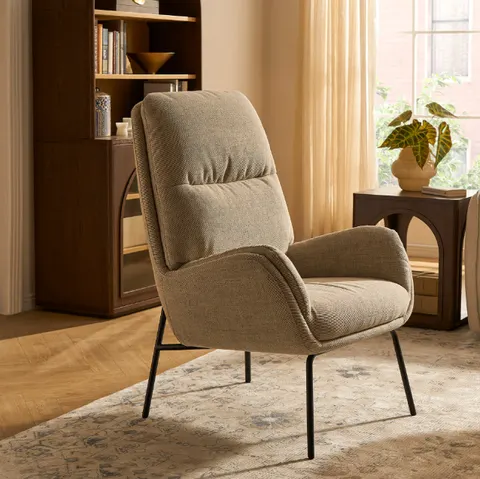 Fauteuil lounge Nantua en velours — fauteuils