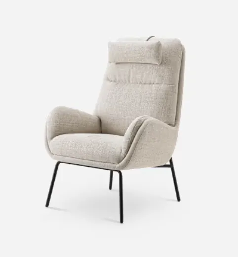 Fauteuil lounge Nantua en velours, vue 4 sur 6