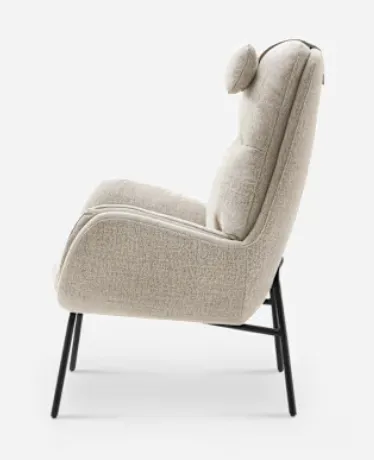 Fauteuil lounge Nantua en velours, vue 5 sur 6