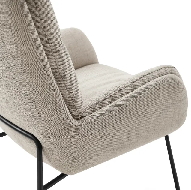 Fauteuil lounge Nantua en velours, vue 6 sur 6
