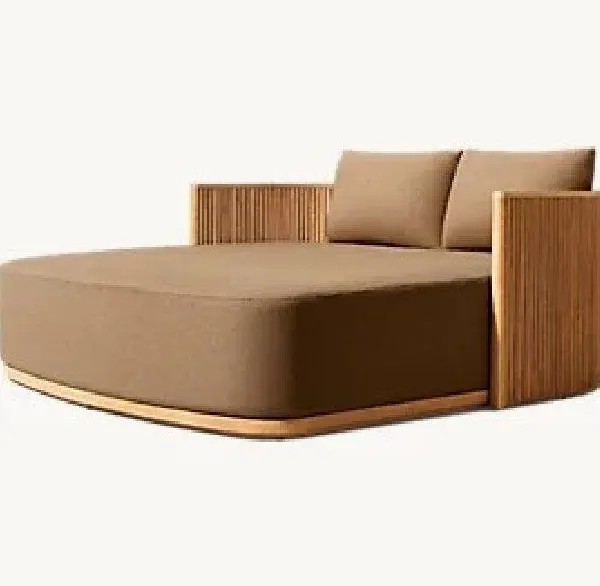 Fauteuil lounge Orthez en teck — fauteuils